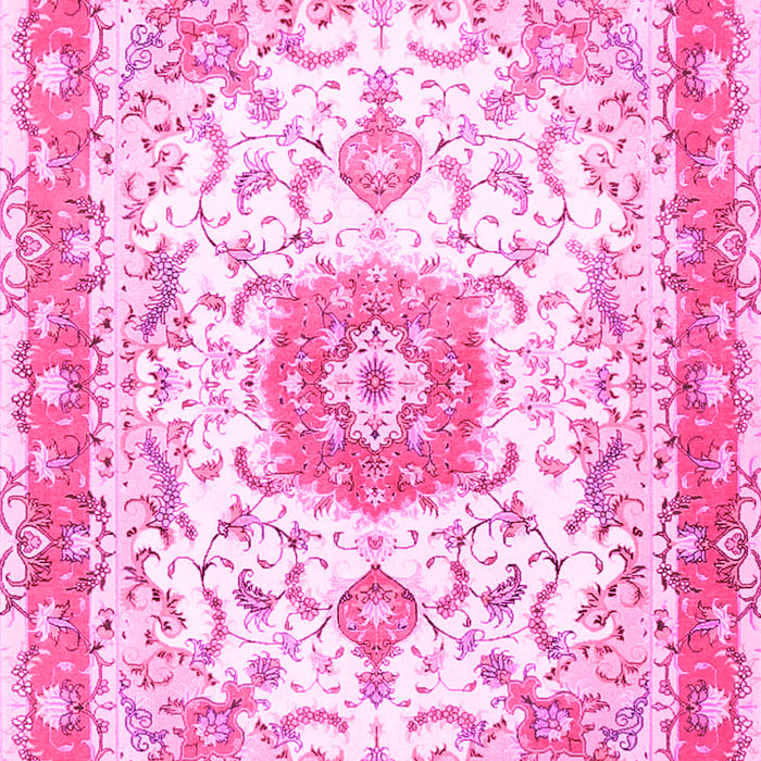Machine Washable Persian Pink Traditional Rug, wshtr3174pnk