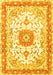 Machine Washable Persian Yellow Traditional Rug, wshtr3174yw