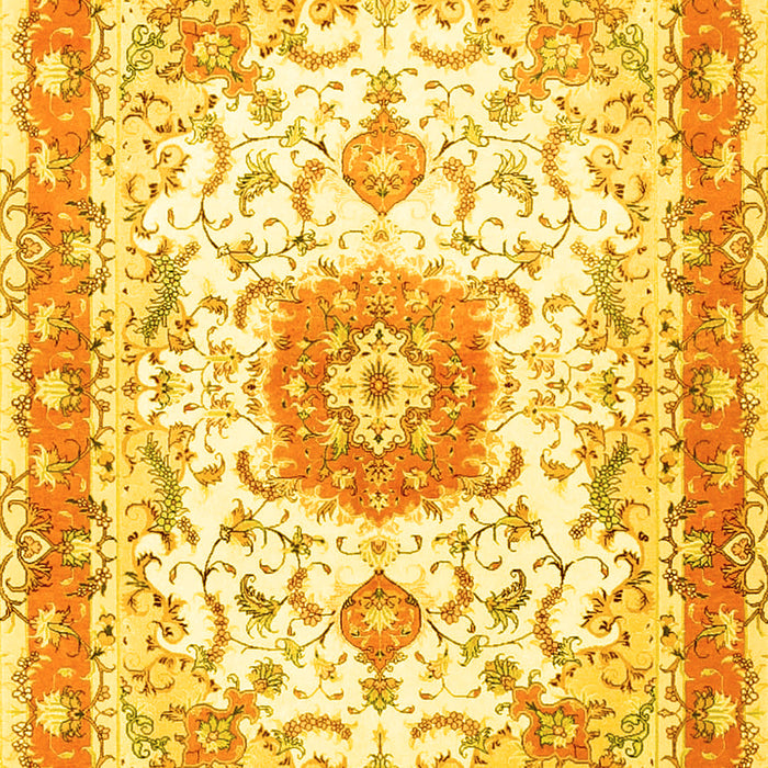 Machine Washable Persian Yellow Traditional Rug, wshtr3174yw