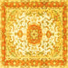 Square Persian Yellow Traditional Rug, tr3174yw