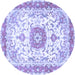 Round Persian Blue Traditional Rug, tr3174blu