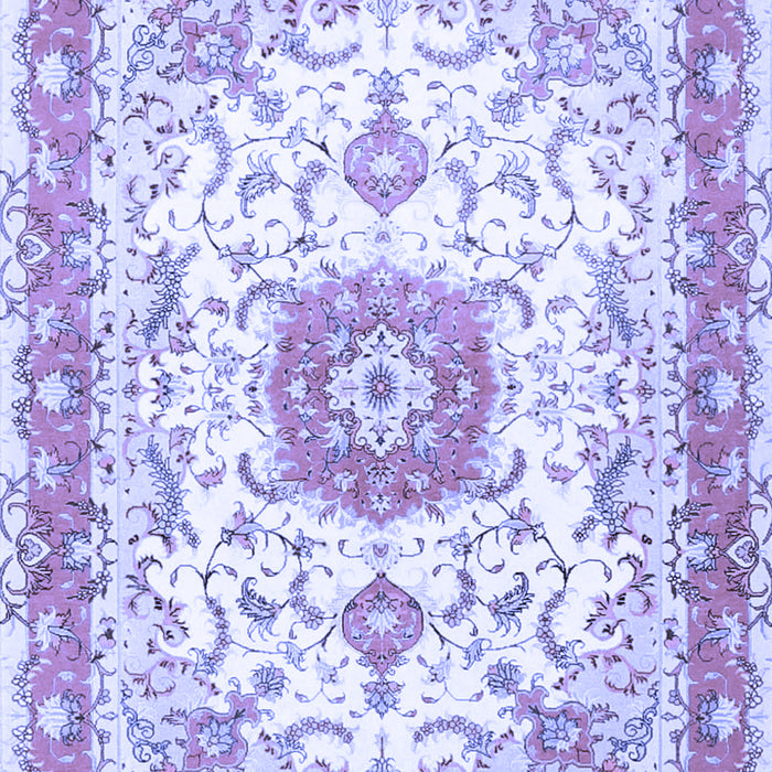 Machine Washable Persian Blue Traditional Rug, wshtr3174blu