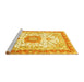 Sideview of Machine Washable Persian Yellow Traditional Rug, wshtr3174yw