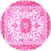 Round Persian Pink Traditional Rug, tr3174pnk