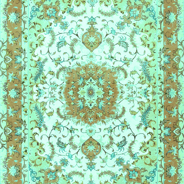 Machine Washable Persian Turquoise Traditional Area Rugs, wshtr3174turq
