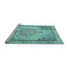 Sideview of Machine Washable Persian Light Blue Traditional Rug, wshtr3175lblu