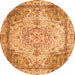 Square Persian Orange Traditional Rug, tr3175org