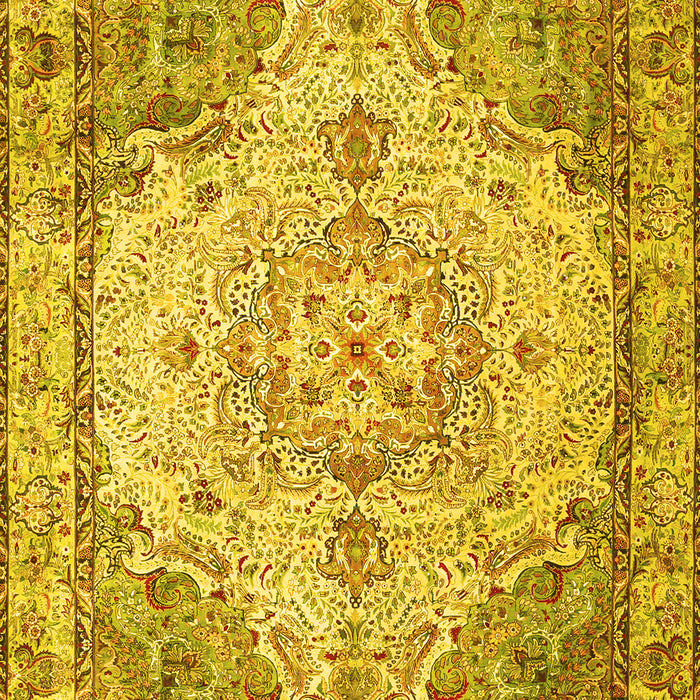 Machine Washable Persian Yellow Traditional Rug, wshtr3175yw