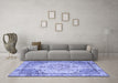 Machine Washable Persian Blue Traditional Rug in a Living Room, wshtr3175blu