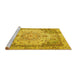 Sideview of Machine Washable Persian Yellow Traditional Rug, wshtr3175yw