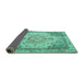 Sideview of Persian Turquoise Traditional Rug, tr3175turq