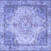 Square Persian Blue Traditional Rug, tr3175blu