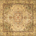 Square Persian Brown Traditional Rug, tr3175brn