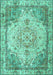 Machine Washable Persian Turquoise Traditional Area Rugs, wshtr3175turq