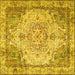 Square Persian Yellow Traditional Rug, tr3175yw