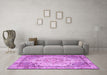 Machine Washable Persian Purple Traditional Area Rugs in a Living Room, wshtr3175pur