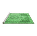 Sideview of Machine Washable Persian Emerald Green Traditional Area Rugs, wshtr3175emgrn