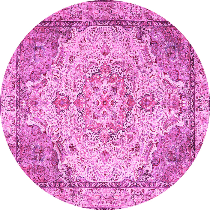 Round Persian Pink Traditional Rug, tr3175pnk