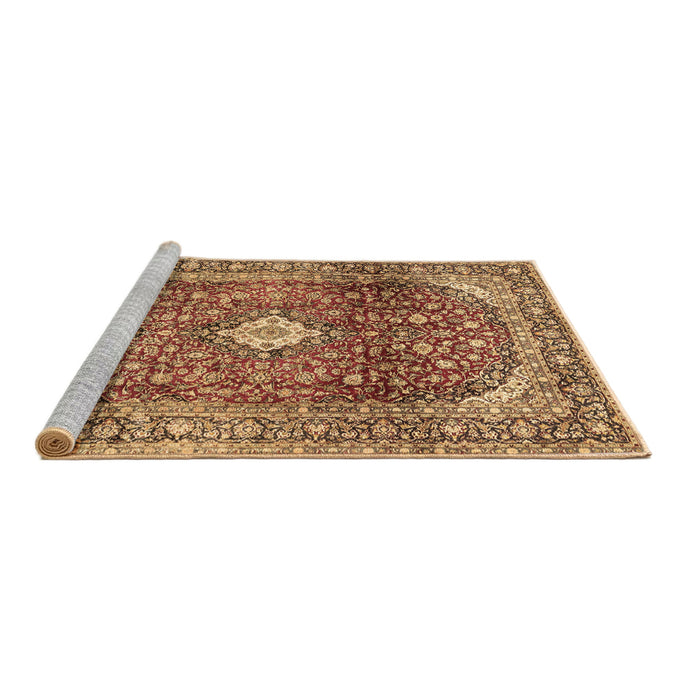 Sideview of Machine Washable Persian Brown Traditional Rug, wshtr3176brn