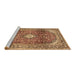 Sideview of Machine Washable Persian Brown Traditional Rug, wshtr3176brn