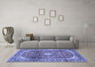 Machine Washable Persian Blue Traditional Rug in a Living Room, wshtr3176blu