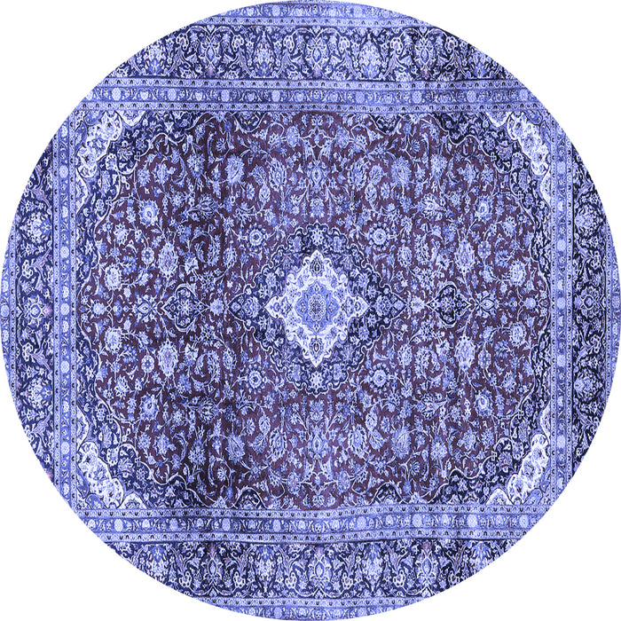 Round Persian Blue Traditional Rug, tr3176blu
