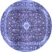 Round Persian Blue Traditional Rug, tr3176blu