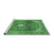 Sideview of Machine Washable Persian Emerald Green Traditional Area Rugs, wshtr3176emgrn