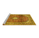 Sideview of Machine Washable Persian Yellow Traditional Rug, wshtr3176yw