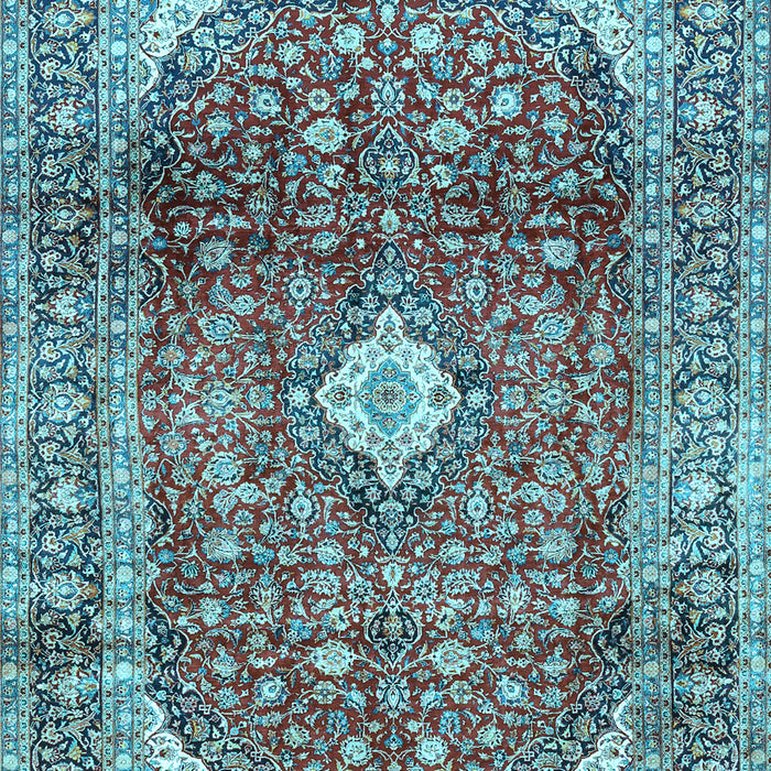 Machine Washable Persian Light Blue Traditional Rug, wshtr3176lblu