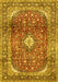 Machine Washable Persian Yellow Traditional Rug, wshtr3176yw