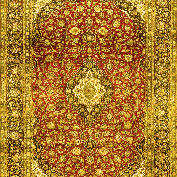 Machine Washable Persian Yellow Traditional Rug, wshtr3176yw
