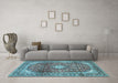 Machine Washable Persian Light Blue Traditional Rug in a Living Room, wshtr3176lblu