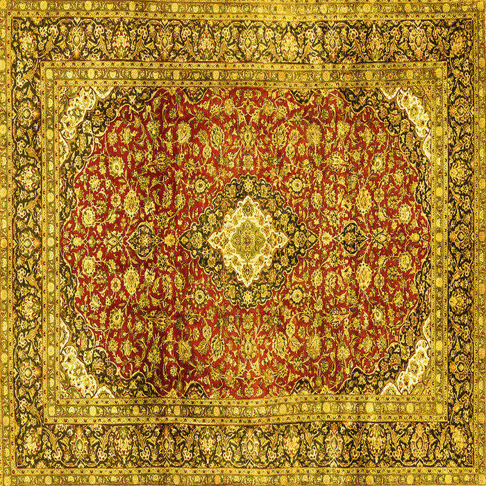 Square Persian Yellow Traditional Rug, tr3176yw