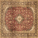 Square Machine Washable Persian Brown Traditional Rug, wshtr3176brn