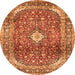 Machine Washable Persian Orange Traditional Area Rugs, wshtr3176org