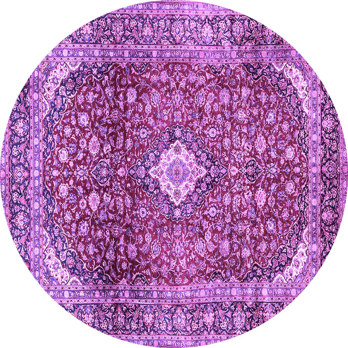 Round Persian Purple Traditional Rug, tr3176pur