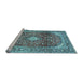 Sideview of Machine Washable Persian Light Blue Traditional Rug, wshtr3176lblu