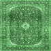 Square Persian Emerald Green Traditional Rug, tr3176emgrn