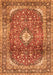 Serging Thickness of Machine Washable Persian Orange Traditional Area Rugs, wshtr3176org