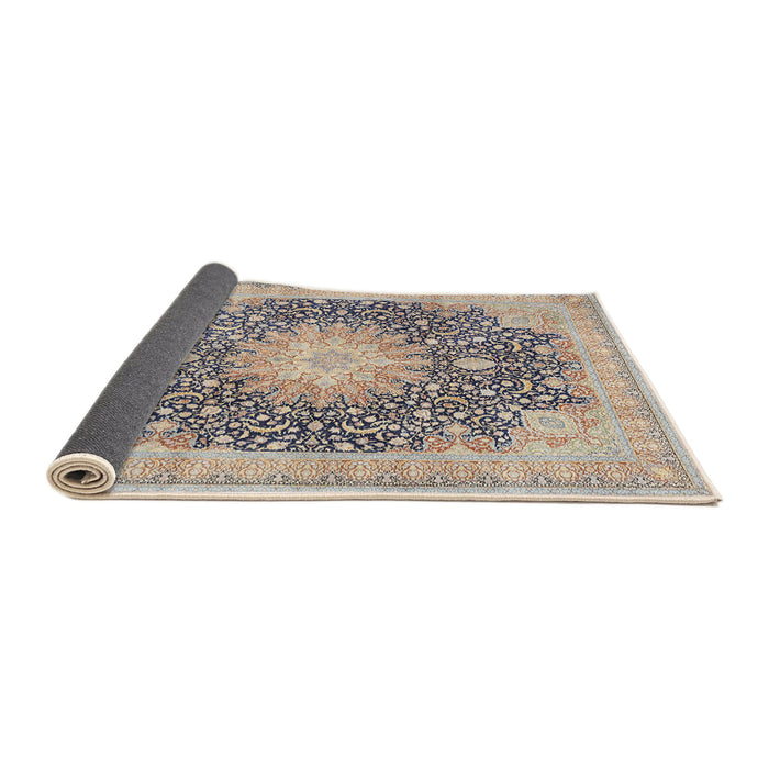 Sideview of Traditional Desert Sand Beige Medallion Rug, tr3177