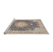 Sideview of Machine Washable Traditional Desert Sand Beige Rug, wshtr3177