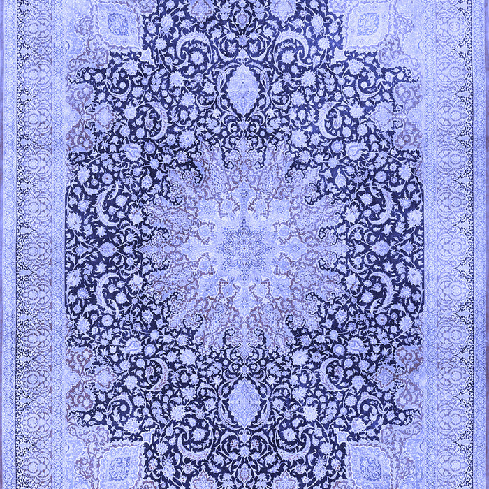 Machine Washable Medallion Blue Traditional Rug, wshtr3177blu