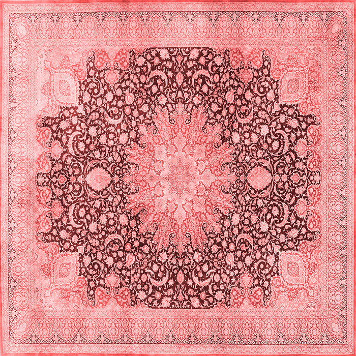 Machine Washable Medallion Red Traditional Rug, wshtr3177red