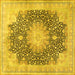 Square Medallion Yellow Traditional Rug, tr3177yw