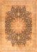 Serging Thickness of Machine Washable Medallion Orange Traditional Area Rugs, wshtr3177org