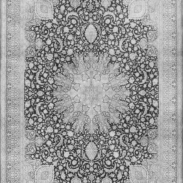 Serging Thickness of Machine Washable Medallion Gray Traditional Rug, wshtr3177gry