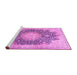 Sideview of Machine Washable Medallion Pink Traditional Rug, wshtr3177pnk