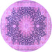 Round Medallion Purple Traditional Rug, tr3177pur