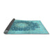 Sideview of Medallion Light Blue Traditional Rug, tr3177lblu